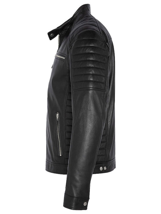 Δερμάτινο Μπουφάν Biker Μαύρο