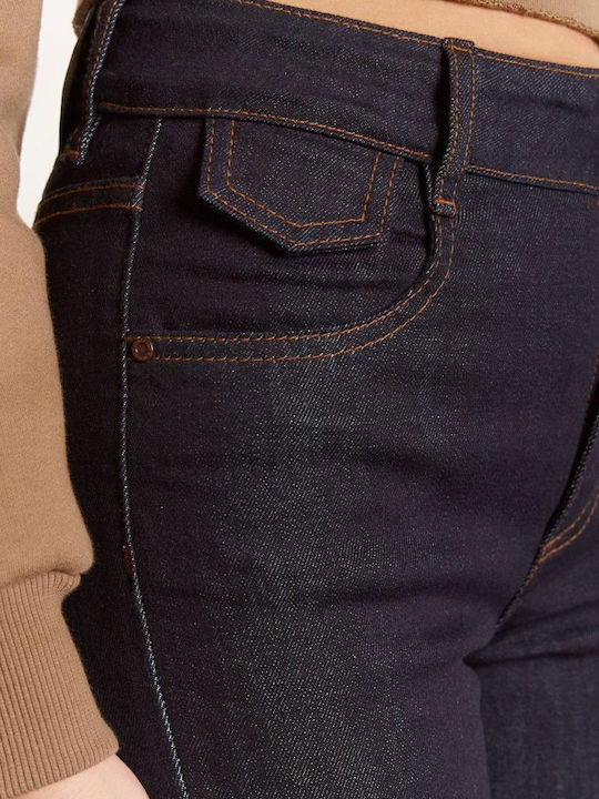 Talie înaltă Blugi de damă Evazați D.K Blue Denim