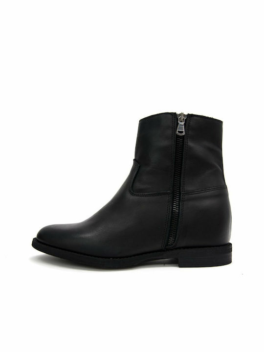 Once Leder Damen Knöchelstiefel Schwarz