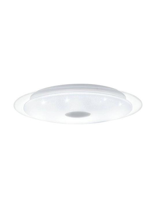 Eglo Lanciano Ceiling Mount Light 56cm White with Integrated LED and Crystals and Remote Control