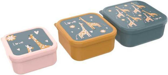 Lunch Buddies Girafă Set de mâncare pentru copii din plastic Multicolor