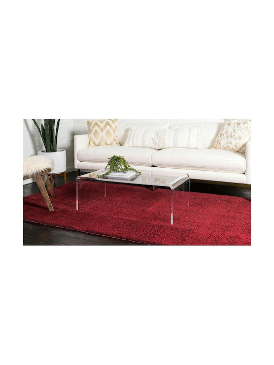 Saray Home Velvet Teppich Rechteckig Zottelig Red