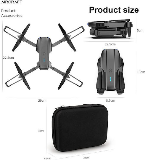 ToySky E99 K3 Drone Mini 2.4 GHz με 2K Κάμερα σε Μαύρο Χρώμα
