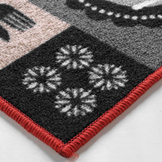 Kipper L-c Menu Anti-slip Rug Rectangular Gray