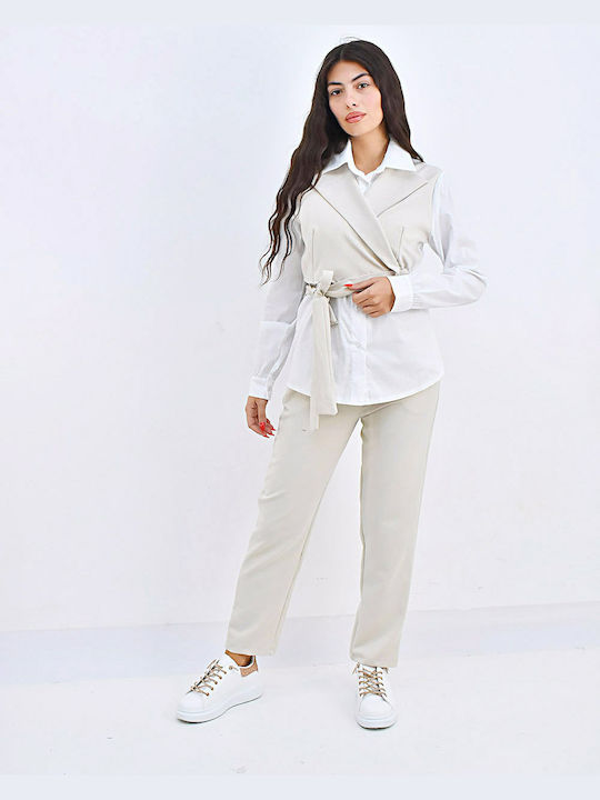 Beltipo Women's WHITE Set with Trousers