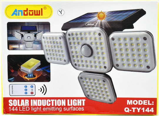 Andowl Επιτοίχιο Ηλιακό Φωτιστικό 1.8W με Ψυχρό Λευκό Φως 6500K IP65 27x13.5x17εκ.