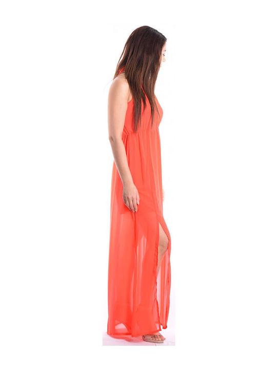 Ake' Sommer Maxi Kleid mit Schlitz Coral