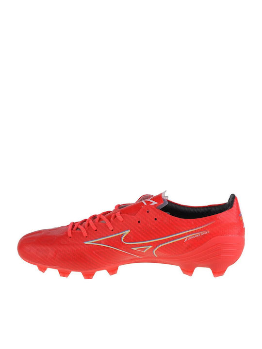 Mizuno Alpha Elite Ποδοσφαιρικά Παπούτσια με Τάπες FG Κόκκινα