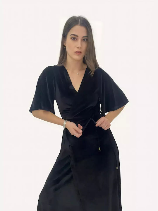 Bebe Plus Maxi Evening Dress Velvet Black