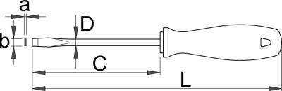 Unior 3x80mm Screwdriver Straight Size 3x80mm