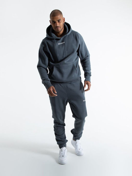 Boxraw Herren Sweatshirt mit Kapuze Charcoal