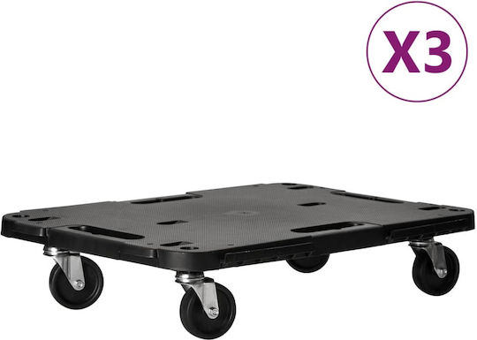 vidaXL Количка за платформа в Черен Цвят