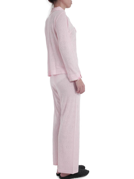 Pepita Winter Damen Nachthemd Rosa