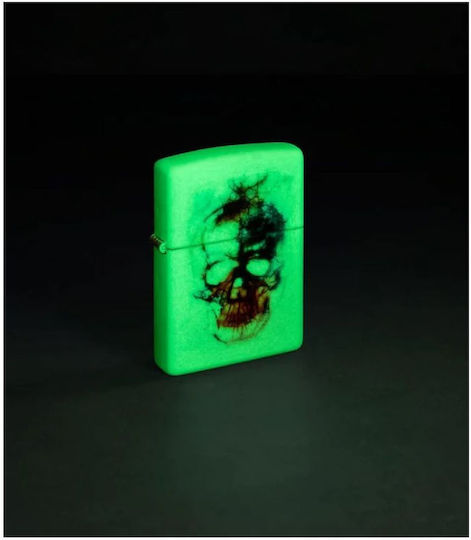 Zippo Skull Design Brichetă Rezistentă La Vânt Cu Flacără În Culoare Bej