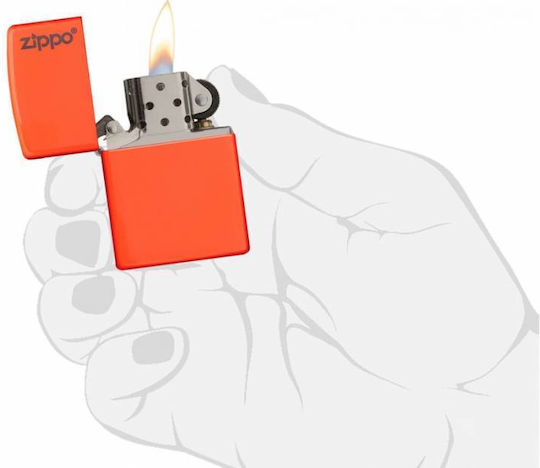 Zippo Αντιανεμικός Αναπτήρας Φλόγας σε Πορτοκαλί χρώμα