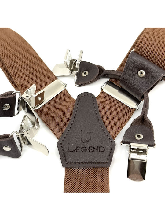 Legend Accessories Τιράντες Μονόχρωμες Καφέ