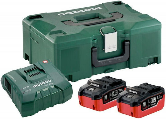 Metabo Set 2 Tool Batteries Lithium 18V Capacity 7Ah with Charger