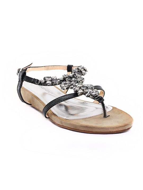 Francesco Milano Women's Flat Sandals in Black Color