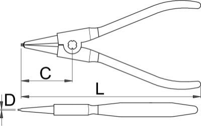 Unior Straight External Circlip Pliers Circlip Plier Straight Length 300mm