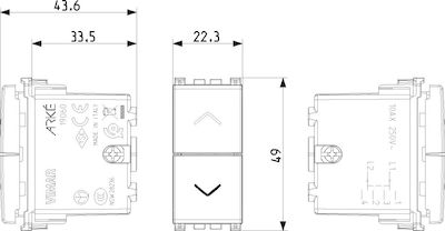 Vimar Arké Recessed Electrical Commands Wall Switch no Frame Basic Aller Retour Gray