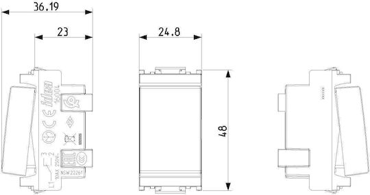 Vimar Idea Recessed Wall Switch Commands One-Way without Frame Aller Retour White