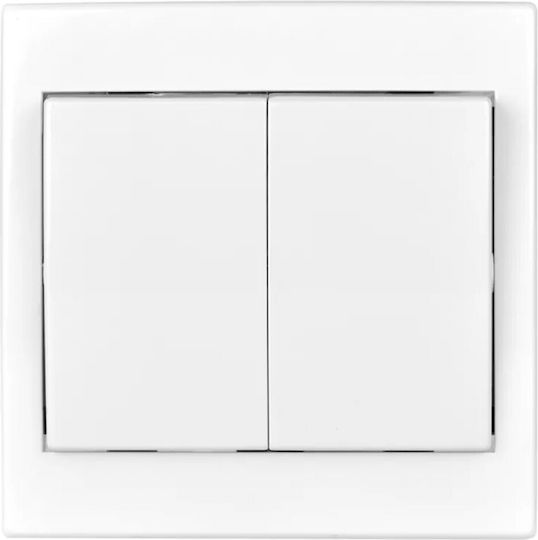 Emos Recessed Wall Switch Lighting Two-Way with Frame White