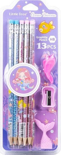 Little Tree Ocean Princess Pencil Erasers Bleistift HB (Μverschiedene Designs/Farben)