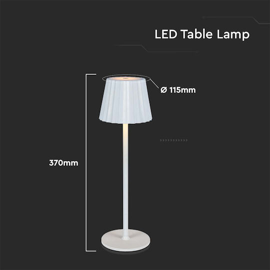 V-TAC Metal Table Lamp LED with White Shade and Base
