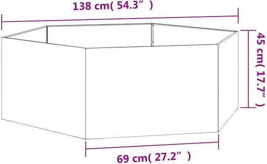 vidaXL Кутия за саксии Метал Scur. 138x120x45см.