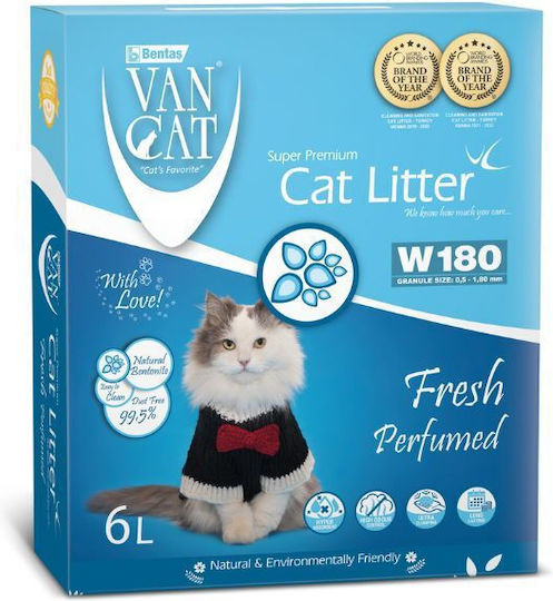 Van Cat Super Premium Bentonite Cat Litter Fine-Grained with Scent Φρεσκάδας 5.1kg / 6lt