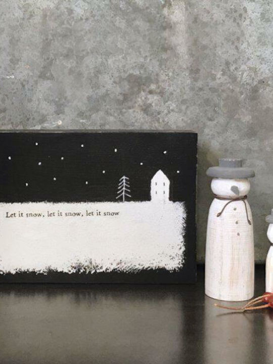Synchronia Christmas Decorative Wooden White 18x11x3cm.
