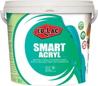 ER-LAC Smart Acryl Πλαστικό Χρώμα για Εξωτερική Χρήση 1lt