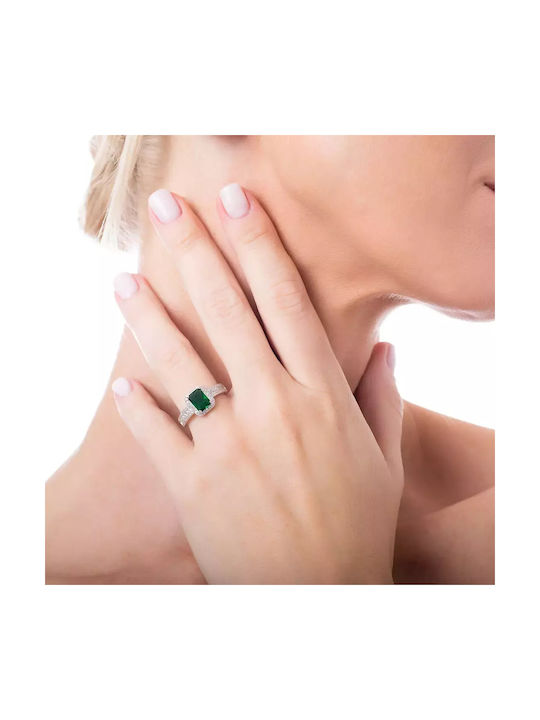 Oxzen Damen Ring mit Zirkonia aus Silber