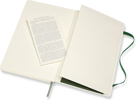 Moleskine Soft Σημειωματάριο Bullet 192 Φύλλων Ριγέ με Λάστιχο Πράσινο