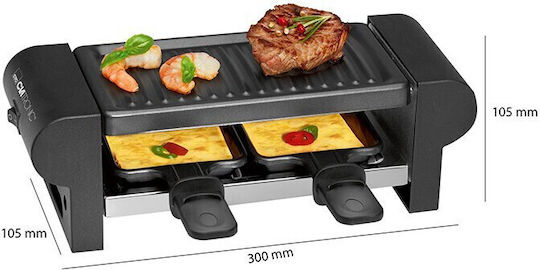 Clatronic Επιτραπέζια Ηλεκτρική Ψησταριά Raclette Αυλακωτής Πλάκας 350W 20.5x10.5εκ.