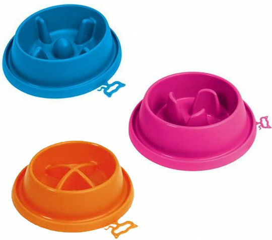 Georplast Kunststoff Schalen Futter Langsame Fütterung für Hund & Katze 2lt 25.5cm in Orange Farbe