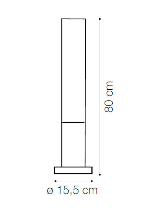 Ideal Lux Edo Outdoor PT1 Round Outdoor Floor Lamp Small Post for Outdoor Space 15W IP44 for GX53 Socket Gray