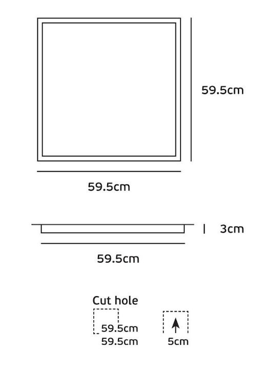 VK Lighting Recessed LED Panel 40W with Natural White Light 4000K