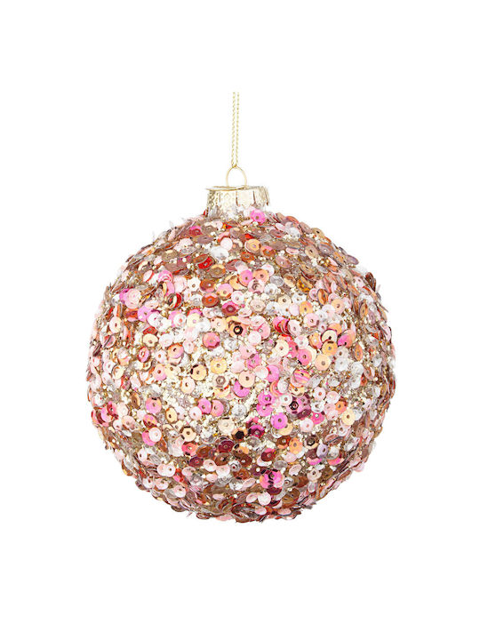 Bizzotto Weihnachtsbaum-Anhänger Kugel Ornament Rosa 10cm Set von 4Stück