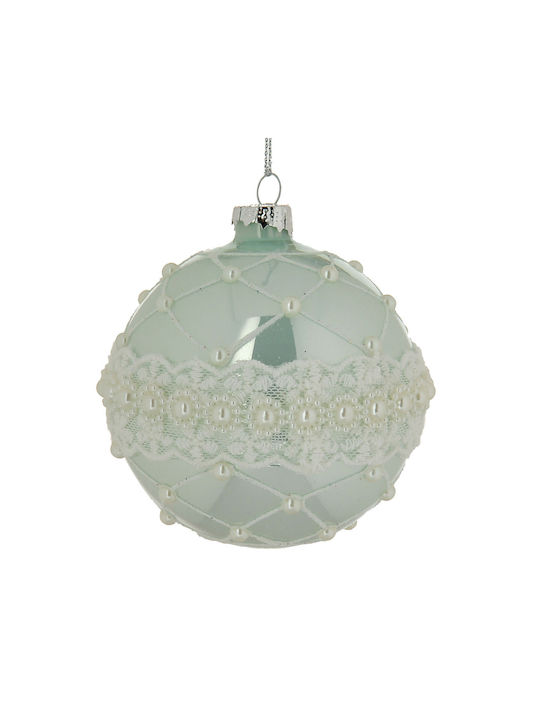 Lianos Christmas Glass Ball Ornament Green 10x10cm