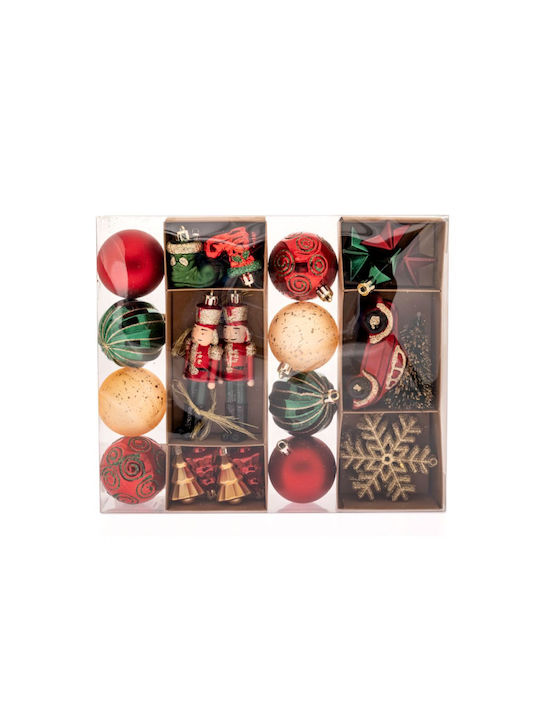 Iliadis ΚΡΕΜΑΣΤΑ Christmas Plastic Set Ornaments Multicolour 28x24cm (Μiscellaneous Designs)