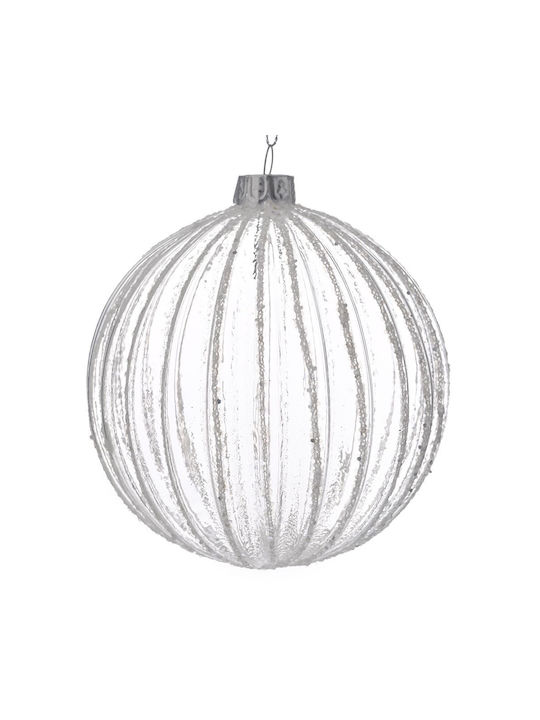 Iliadis Christmas Glass Ball Ornament White