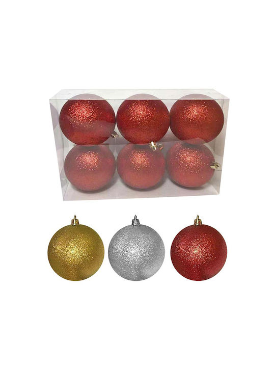 XMASfest 93-1694 Weihnachtshänger Kugel Ornament Gold mit Goldstaub Set 6Stück 1131714