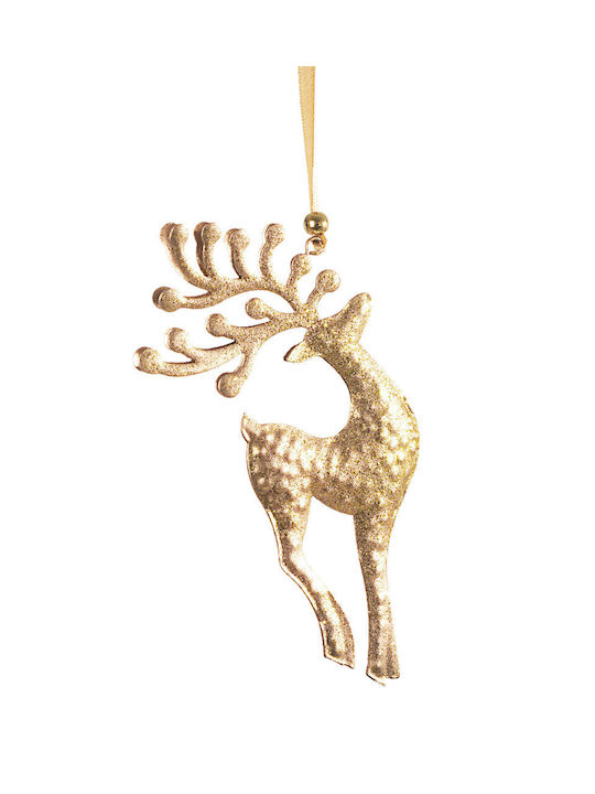 Bizzotto Christmas Metallic Reindeer Ornament Gold 2pcs