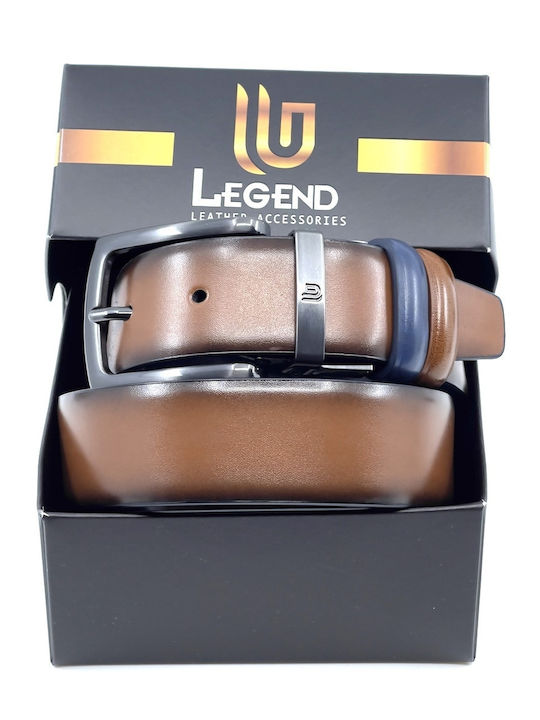 With Dark Nickel Buckle Men's Belt Leather Double Sided ABLUE-NICKEL