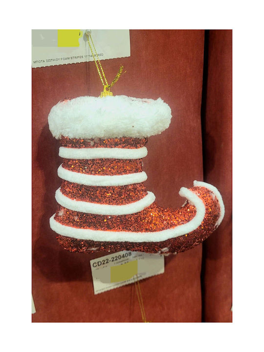 Weihnachtsbaumschmuck Stiefel Stoff-Rote 14x11cm