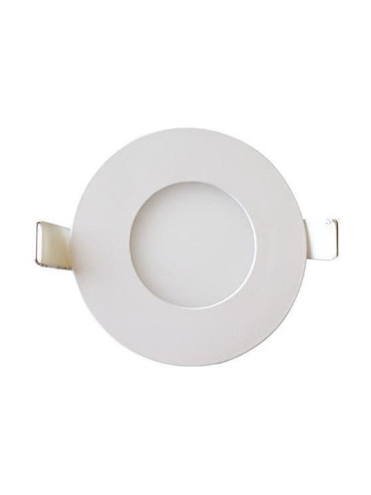 Horoz Electric Στρογγυλό Μεταλλικό Χωνευτό Σποτ με Ενσωματωμένο LED και Φυσικό Λευκό Φως Ασημί 12x12εκ. 1τμχ
