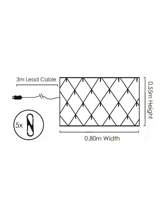 50 Λαμπάκια LED Δίχτυ 0.8μ. x 55εκ. Θερμό Λευκό 50 Λαμπάκια LED Δίχτυ 0.8μ. x 55εκ. Θερμό Λευκό