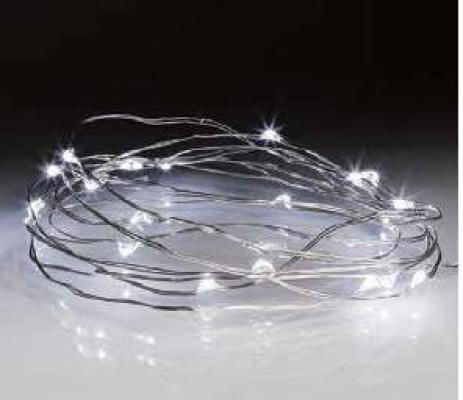 30 Lichterketten LED 3m. Kaltes Weiß Batterie in Zeichenfolge 1Stück