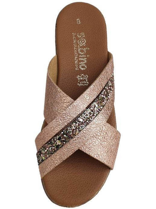 Sabino Leather Women's Flat Sandals in Pink Color